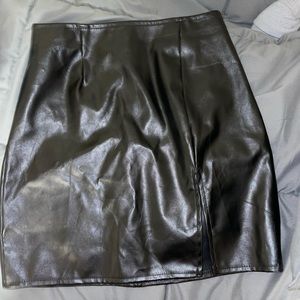 Faux leather skirt